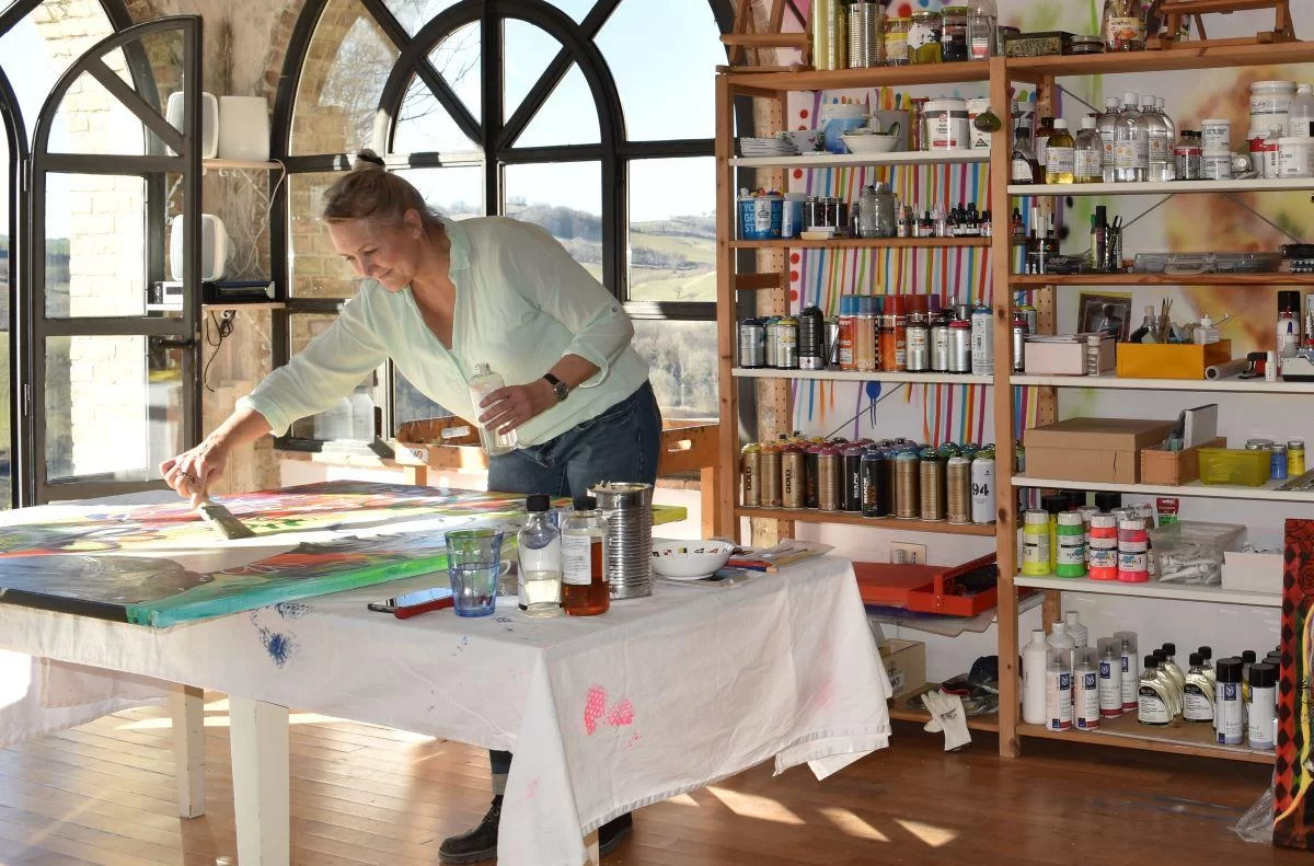 Bianca Lever at work in her workshop big